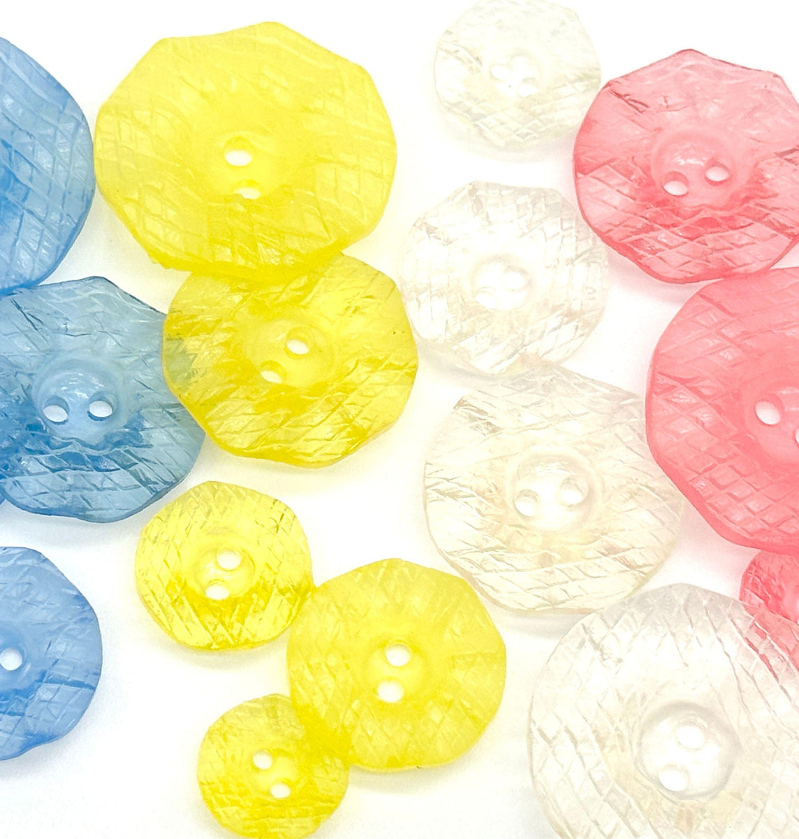 Set of 12 Vintage Etched Flower Translucent Buttons – Decorative Butto ...
