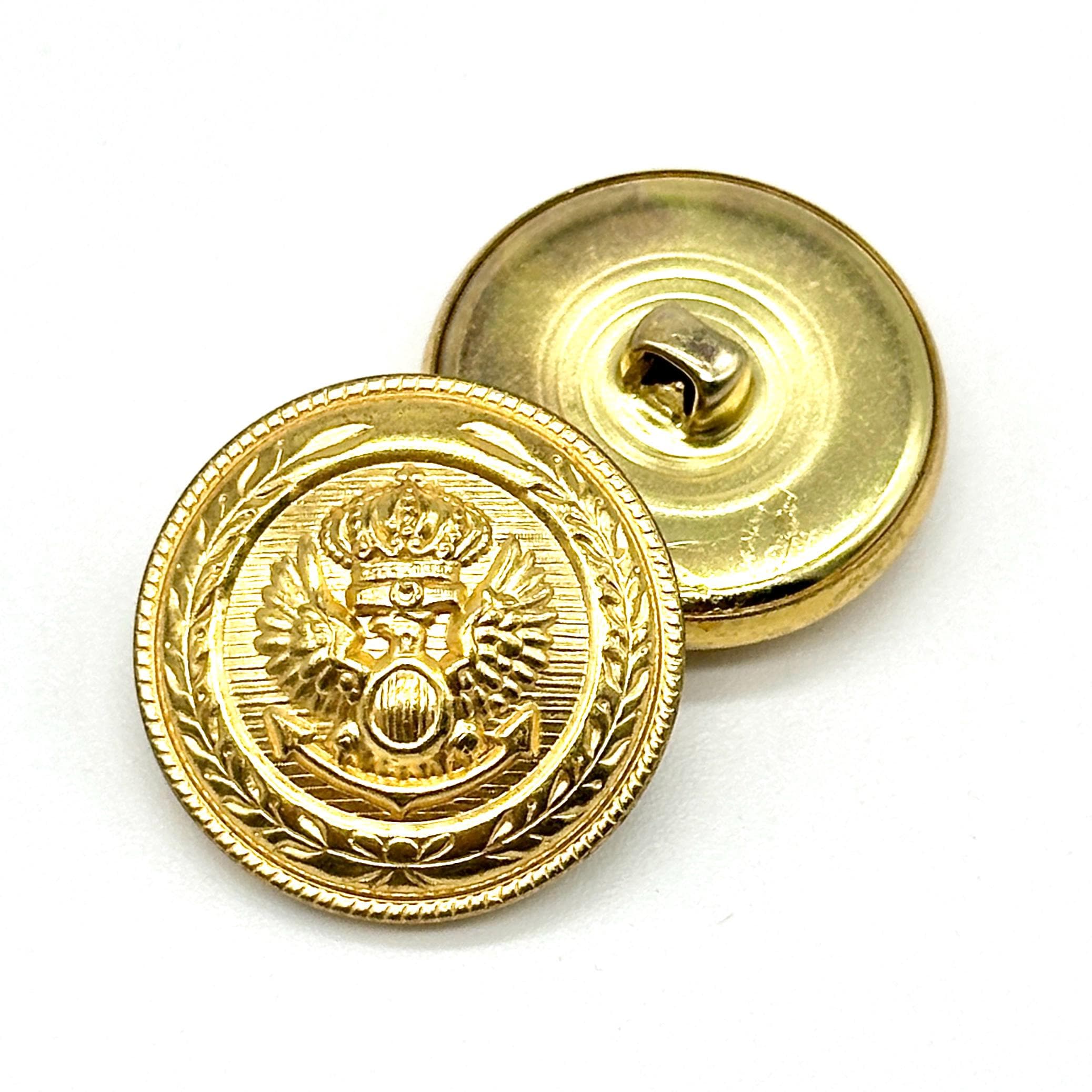 Button Crest One Package (12 Buttons)Coat of Arms Crest Vintage Shank Buttons. K688 ...