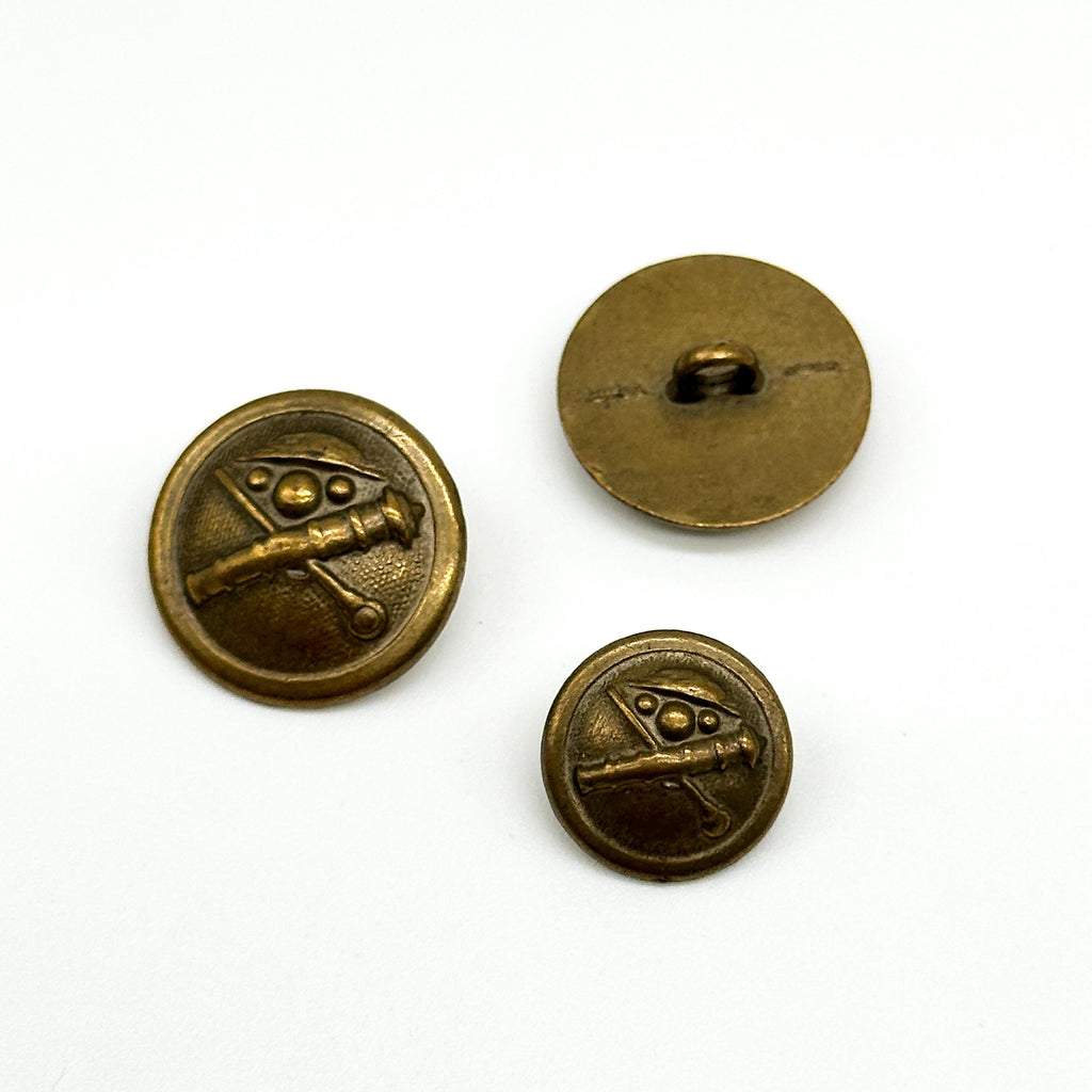 12 Pcs Saber Cavalry Sword Shank Buttons - Antique Brass, 80s Vintage ...