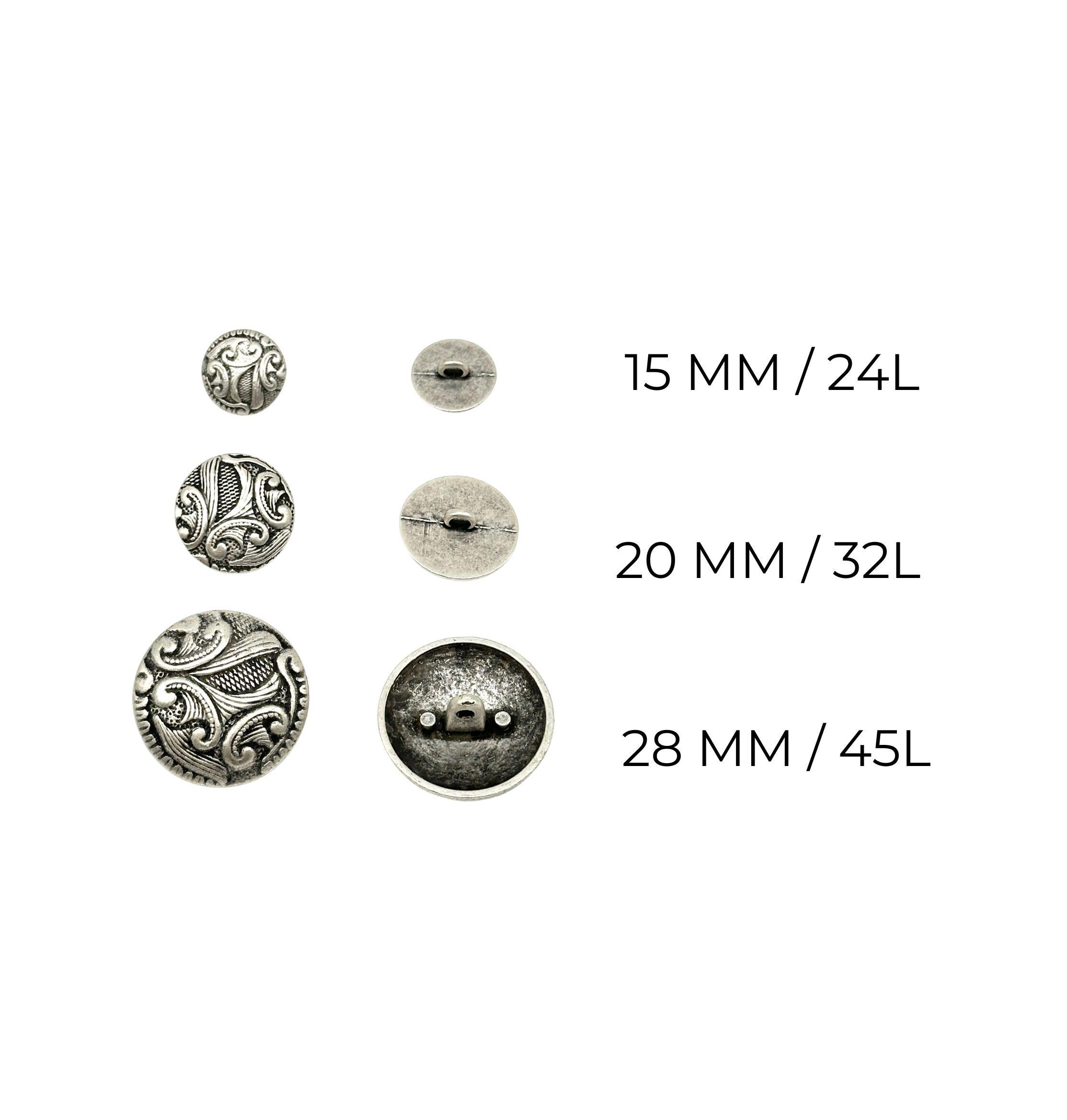 Cast Metal Button 6 Pcs Vintage Art Abstract Shank Buttons | Cast Metal Design for Sewin ...