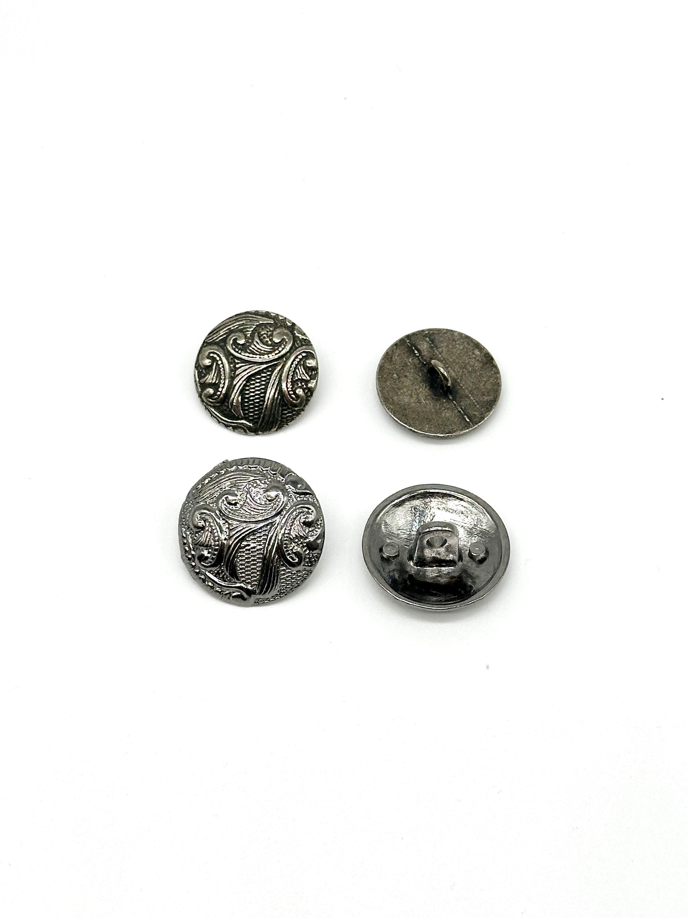 Cast Metal Button 6 Pcs Vintage Art Abstract Shank Buttons | Cast Metal Design for Sewin ...