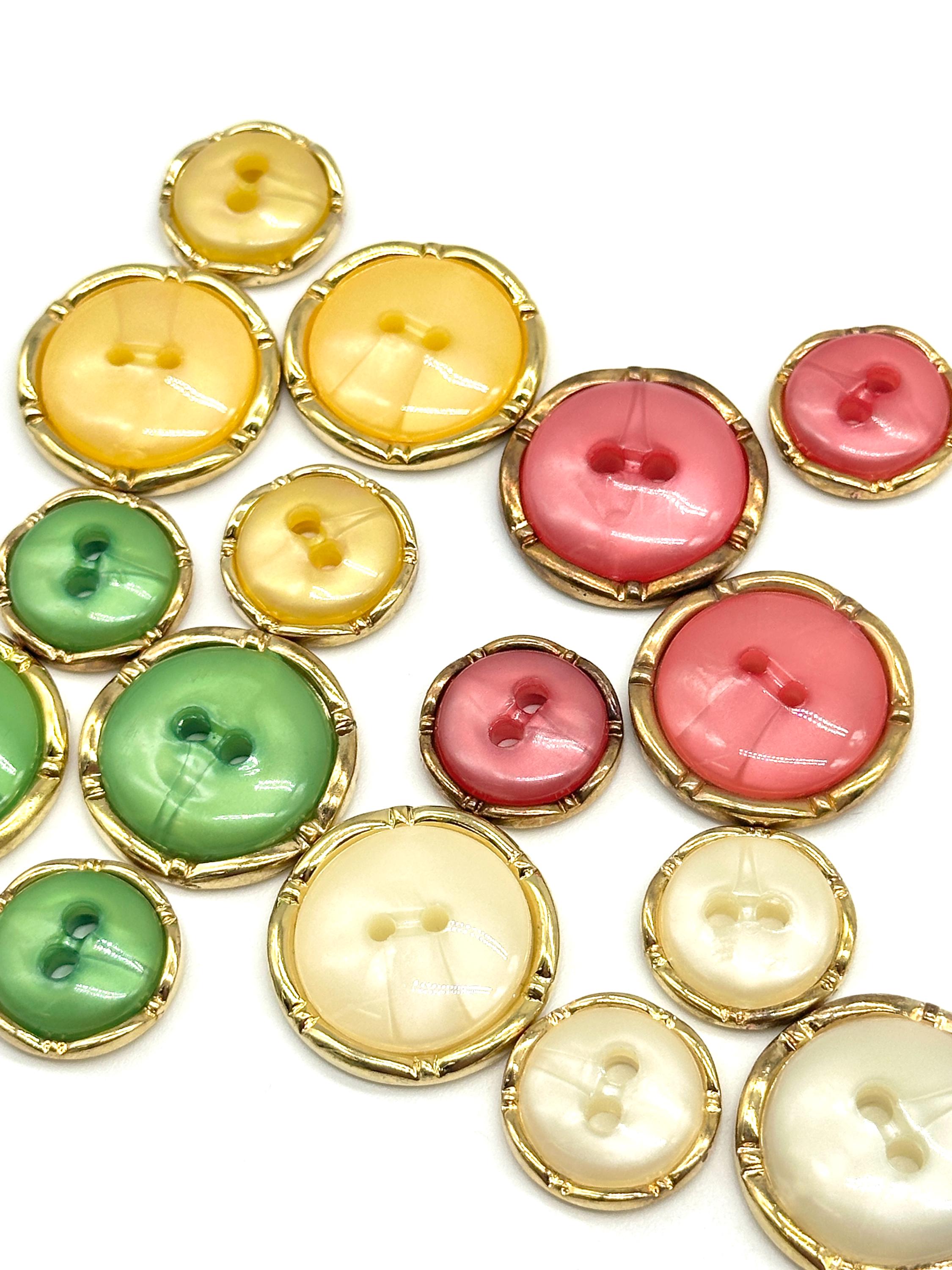 Shank Button Gold Rim 12 Pcs Vintage Pearlized Metal Shank Buttons with Gold Plated Rim | An ...