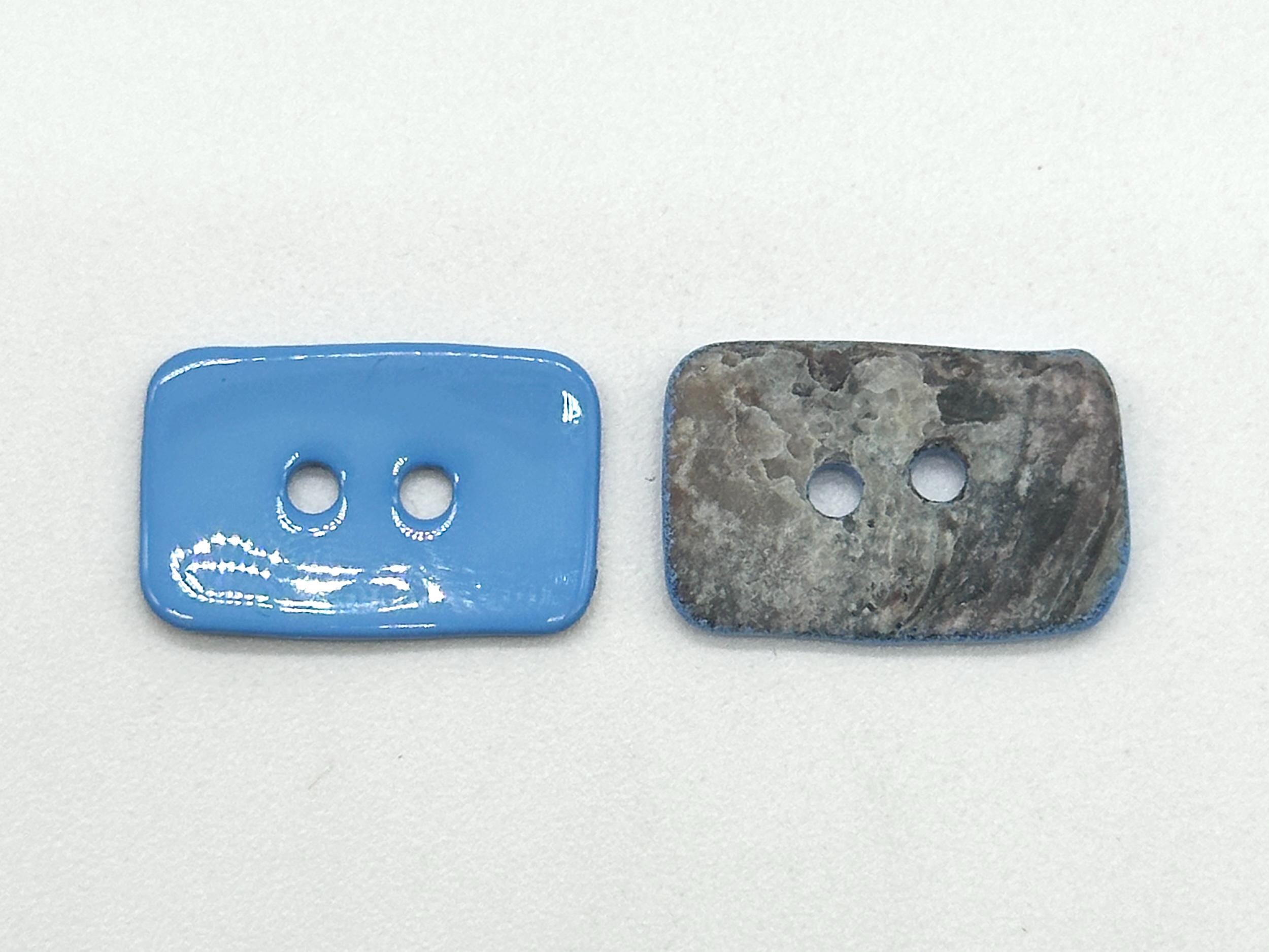 Real Shell Button Color 1 Dozen Vintage Rectangular Real Shell Buttons | 2-Hole, Multiple Size ...