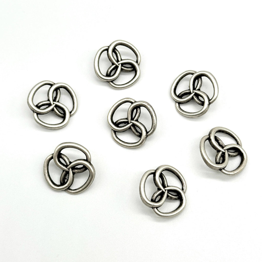 12 Vintage 3 Interlocked Rings Knot Metal Shank Buttons - Crafting Sew ...