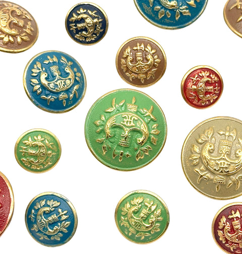 Vintage Crest & Coat of Arms Buttons