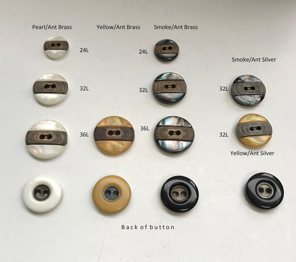Lab Coat Buttons - 24L / 15mm - 1 Dozen - 4-Hole - Clear